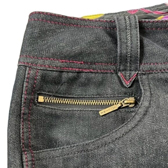 A Line Women's Stretch Straight Leg Black Denim Look Pants Lightweight Size 12 - Picture 3 of 12